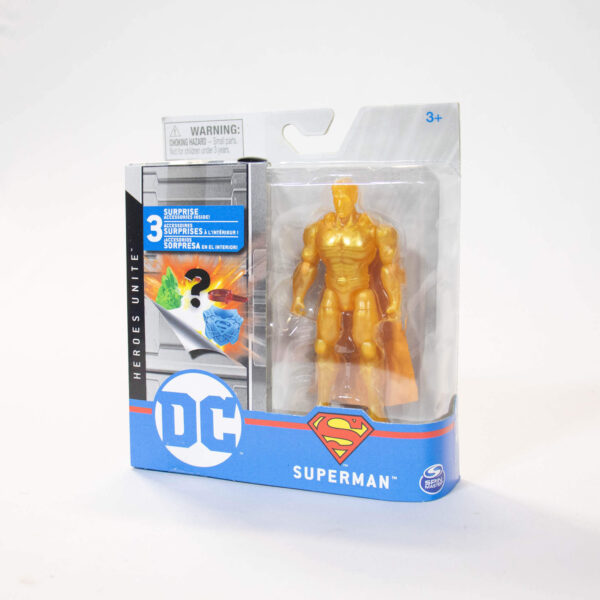 Boneco Dc Liga Da Justiça Dc Superman Dourado.