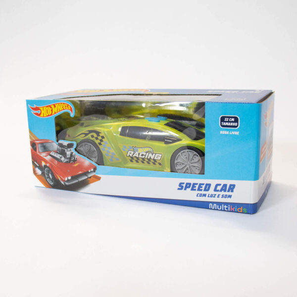 Hot Wheels Speed Car Roda Livre Com Luz e Som Verde Multikids