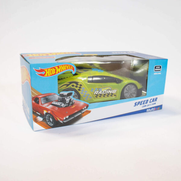 Hot Wheels Speed Car Roda Livre Com Luz e Som Verde-Multikids